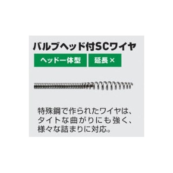 アサダ R72413 ワイヤSC8X7.5M/バルブヘツド 1個（直送品）