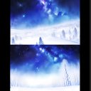 星空の雪原　２枚セット　【クリスマスカード】