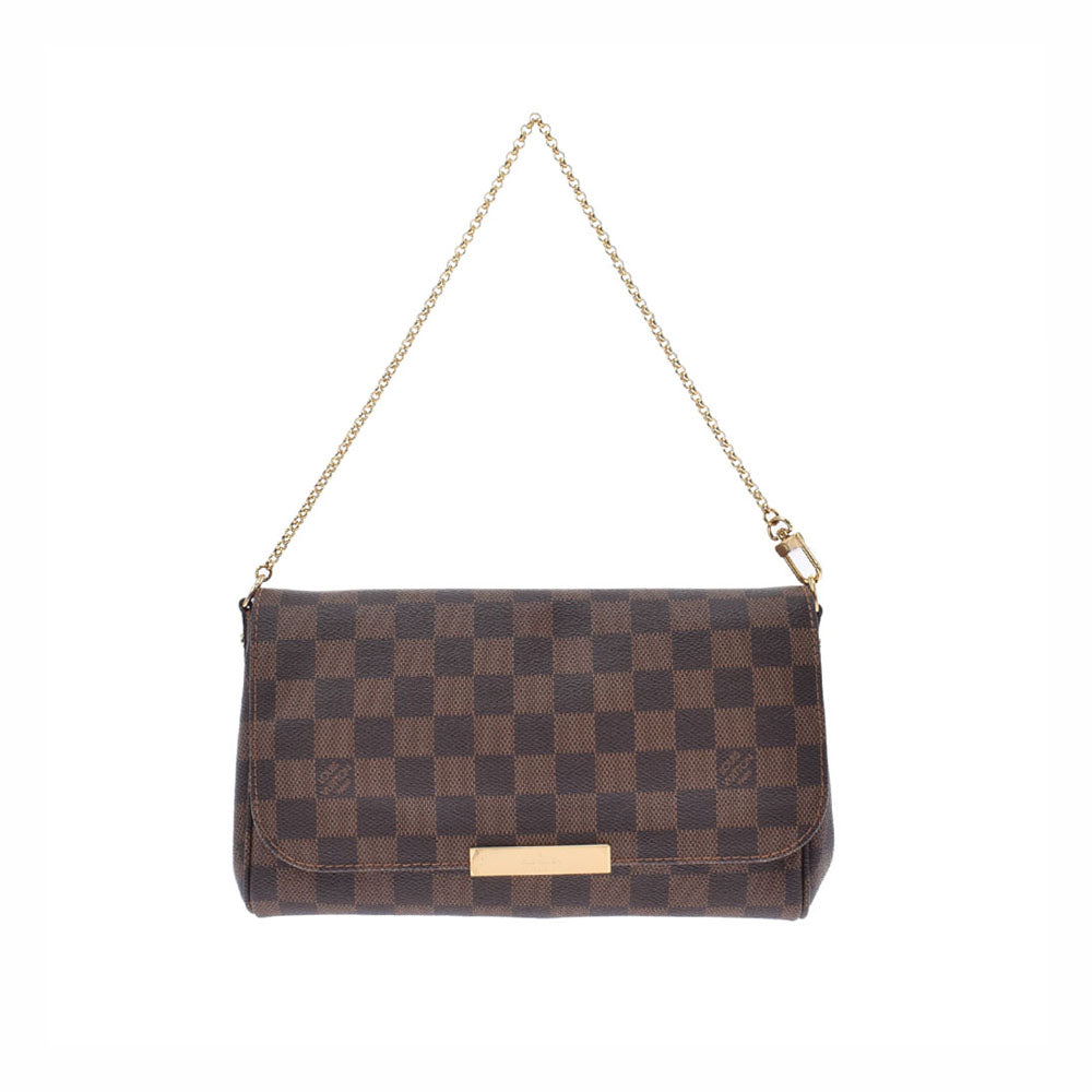 LOUIS VUITTON ルイヴィトン ダミエ フェイボリットMM 2WAYバッグ ブラウン N41129 レディース ダミエキャンバス ショルダーバッグ 新同 中古 