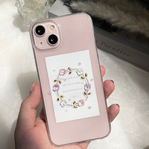 リースチューリップのiPhoneケース(pink)