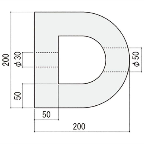 信栄物産 D型ターミナルラバー200×200厚手 穴あき金具付き KS20-10 1枚（直送品）