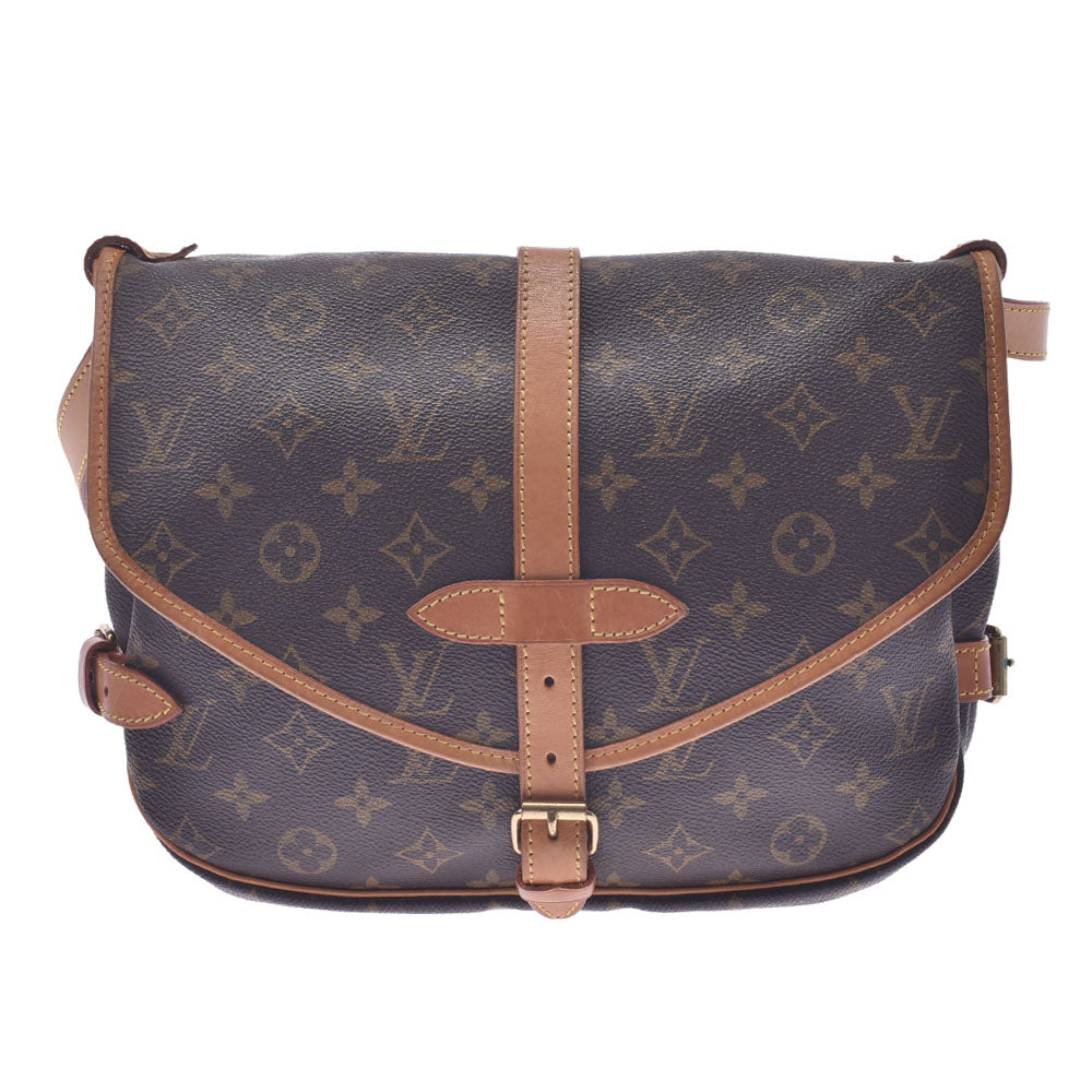 LOUIS VUITTON ルイヴィトン モノグラム ソミュール 30 ブラウン M42256 ユニセックス モノグラムキャンバス ショルダーバッグ Bランク 中古 