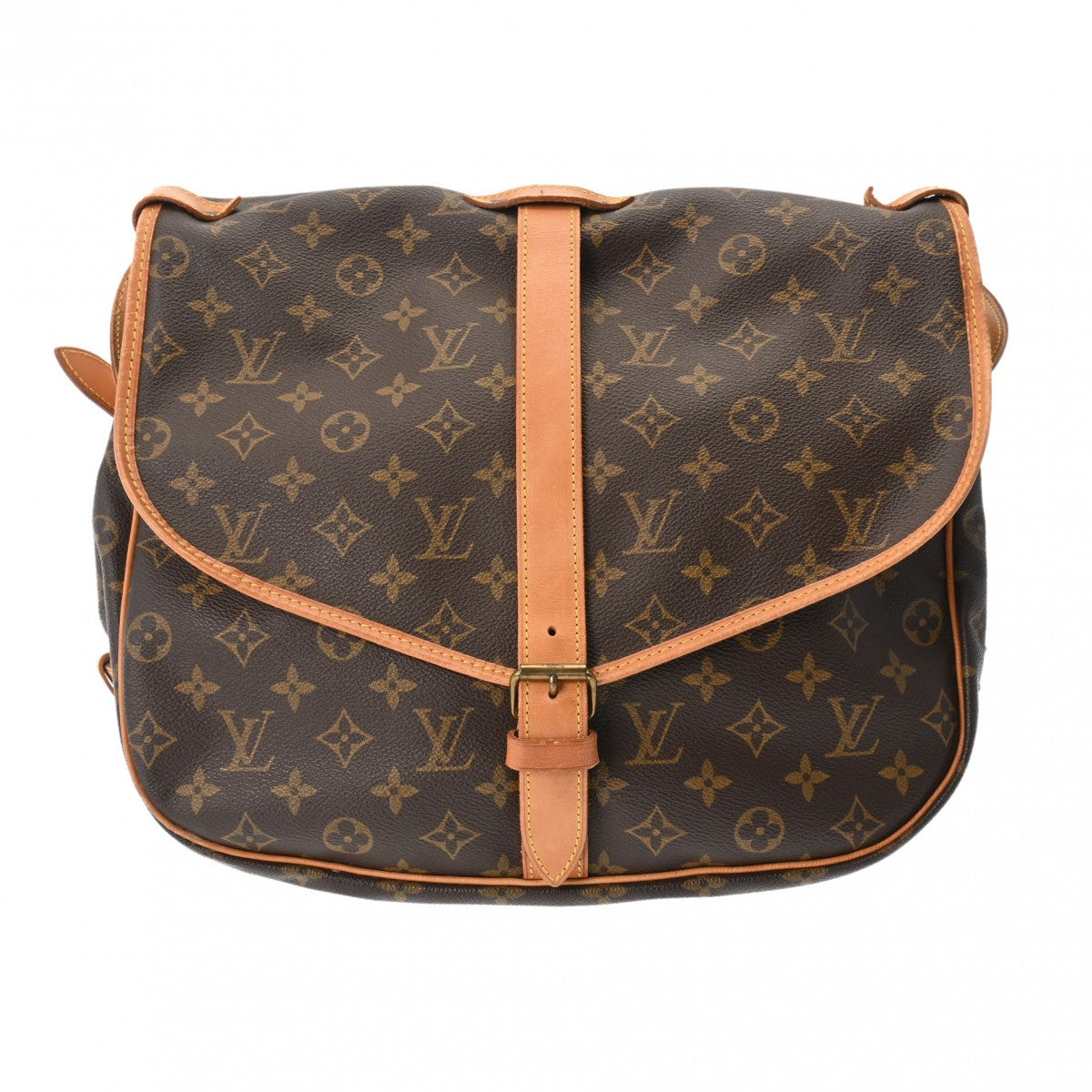 LOUIS VUITTON ルイヴィトン モノグラム ソミュール 35 ブラウン M42254 ユニセックス モノグラムキャンバス ショルダーバッグ Bランク 中古 