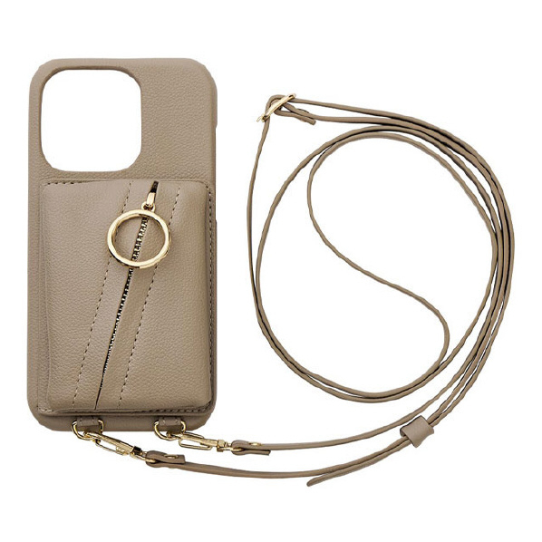 CCCフロンティア iPhone 14 Pro用Clutch Ring Case beige ML-CSIP22MP-2CRBE