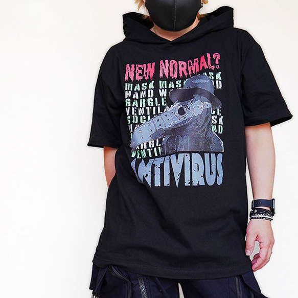 NEW NORMAL? ANTIVIRUS ヘビーウェイトフーディTシャツ