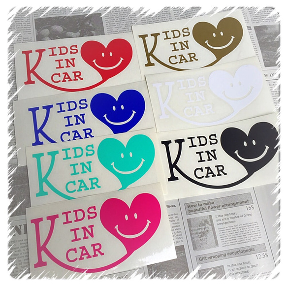 ①ハートニコチャン キッズインカ ベイビーインカー 車用ステッカー kidsincar babyincar マタニティ