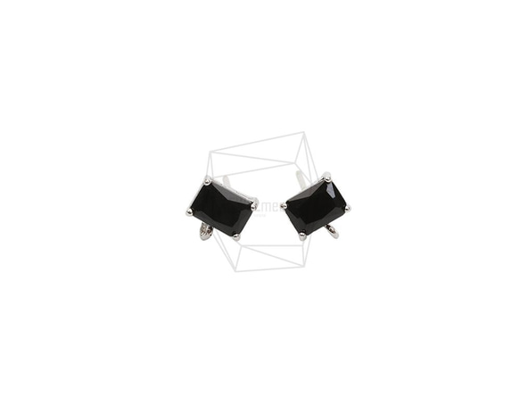 ERG-2024-R【2個入り】スクエアガラスピアス,Square Glass Post Earring