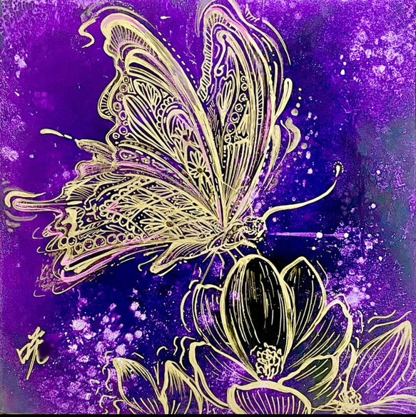 【1点物】アートパネル・絵画 Crocus × Butterfly