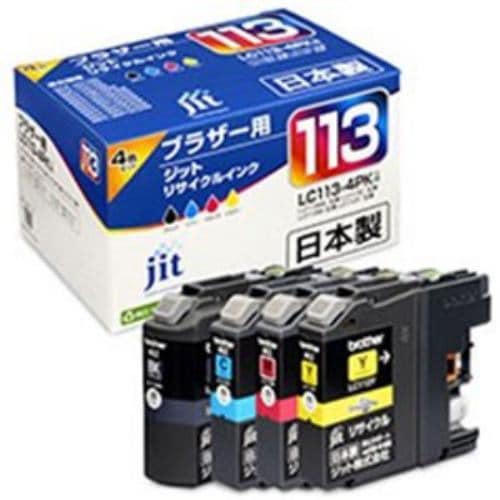 ジット JITB1134P ブラザー brother：LC113-4PK（4色パック）対応 ジット リサイクルインク カートリッジ