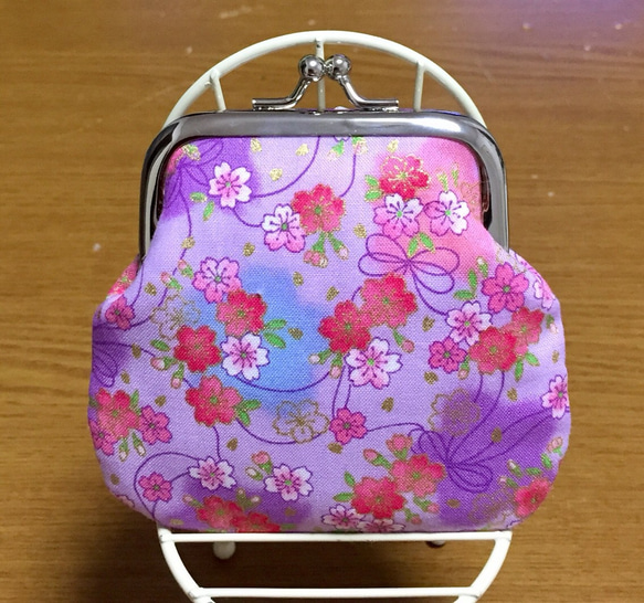 花柄がま口財布