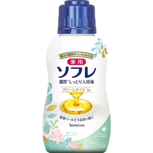 バスクリン 薬用ソフレ 濃厚しっとり入浴液 リラックスサボン 本体 ソフレ 480ml