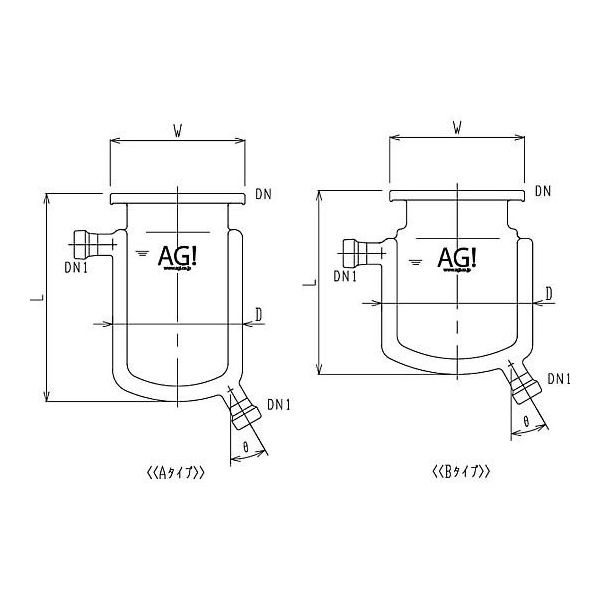 旭製作所 二重管式セパラ反応容器 15A 端部タイプ 3032-3/150A-M 1個 62-2100-26（直送品）