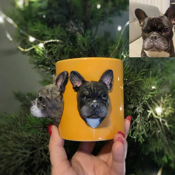 【オーダーメイド】お写真入から コーヒーカップ コップ マグカップ うちの子 愛犬 愛猫 3D 似顔絵 肖像画 人形