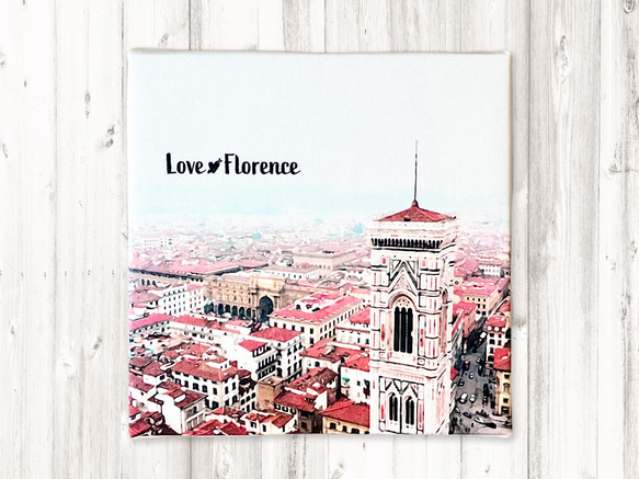 ファブリックパネル アート絵画 Love Florence イタリア フィレンツェ ドゥオモ 風景 正方形 SSMサイズ