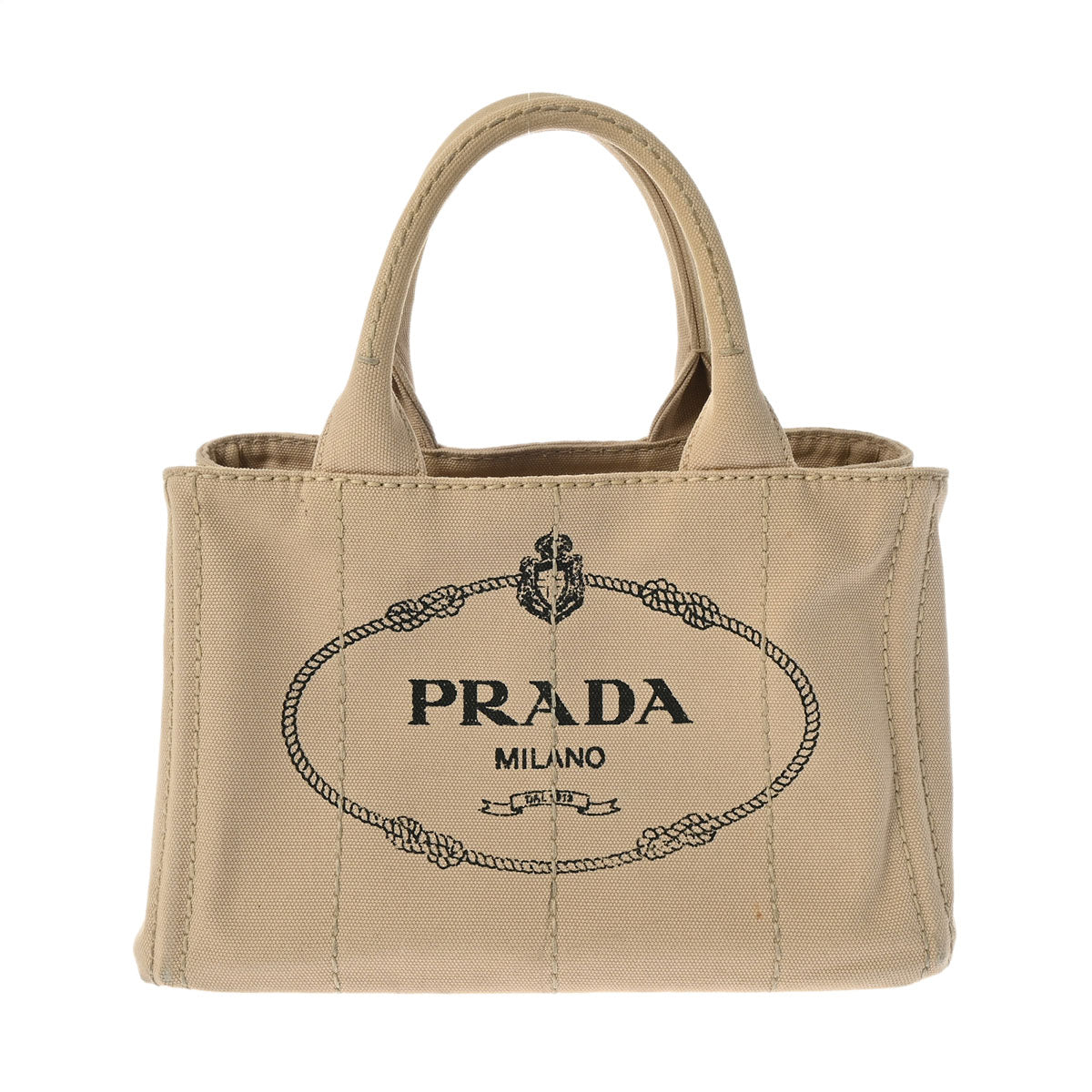 PRADA プラダ カナパミニ ベージュ 1BG439 レディース キャンバス トートバッグ ABランク 中古 