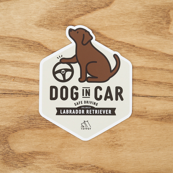 【ラブラドール・レトリーバー C】DOG IN CAR マグネットステッカー