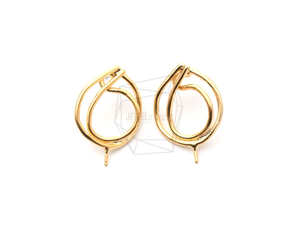 ERG-1147-MG【2個入り】ダブルラウンドピアス,Double Round Post Earrings