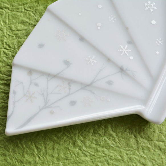 sense plate　四季　雪　小皿／菓子皿／扇子／0285034