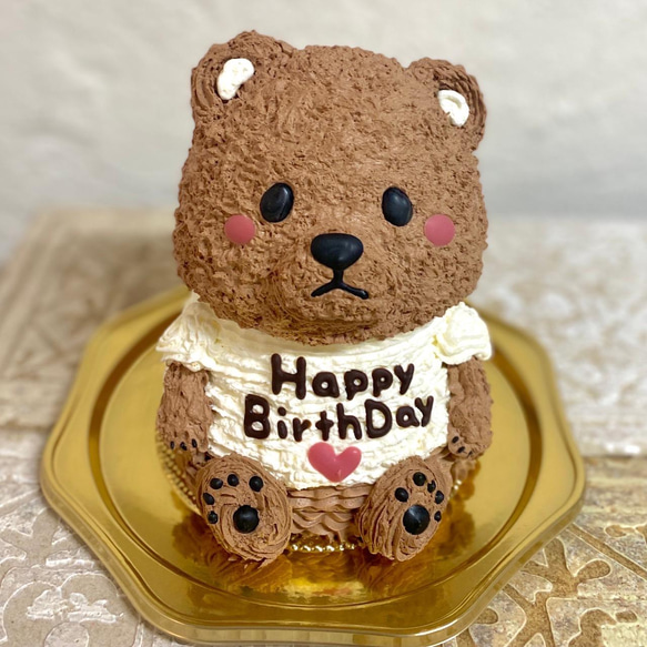 くまの立体ケーキ　誕生日や記念日に　ガナッシュクリーム　クマ　ベア＜※ご希望のお届けお日にち•時間帯をご指定下さい＞