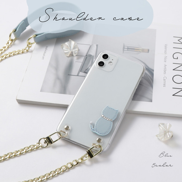 期間限定　モニター価格♡　夏　ねこ　猫　スマホショルダー スマホケース　全5色 ほぼ全機種対応 #nn00000680