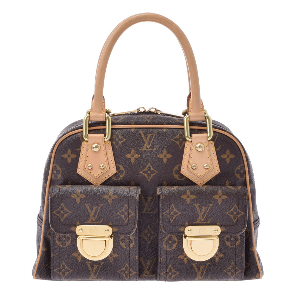 LOUIS VUITTON ルイヴィトン モノグラム マンハッタンPM ブラウン M40026 レディース モノグラムキャンバス ハンドバッグ ABランク 中古 