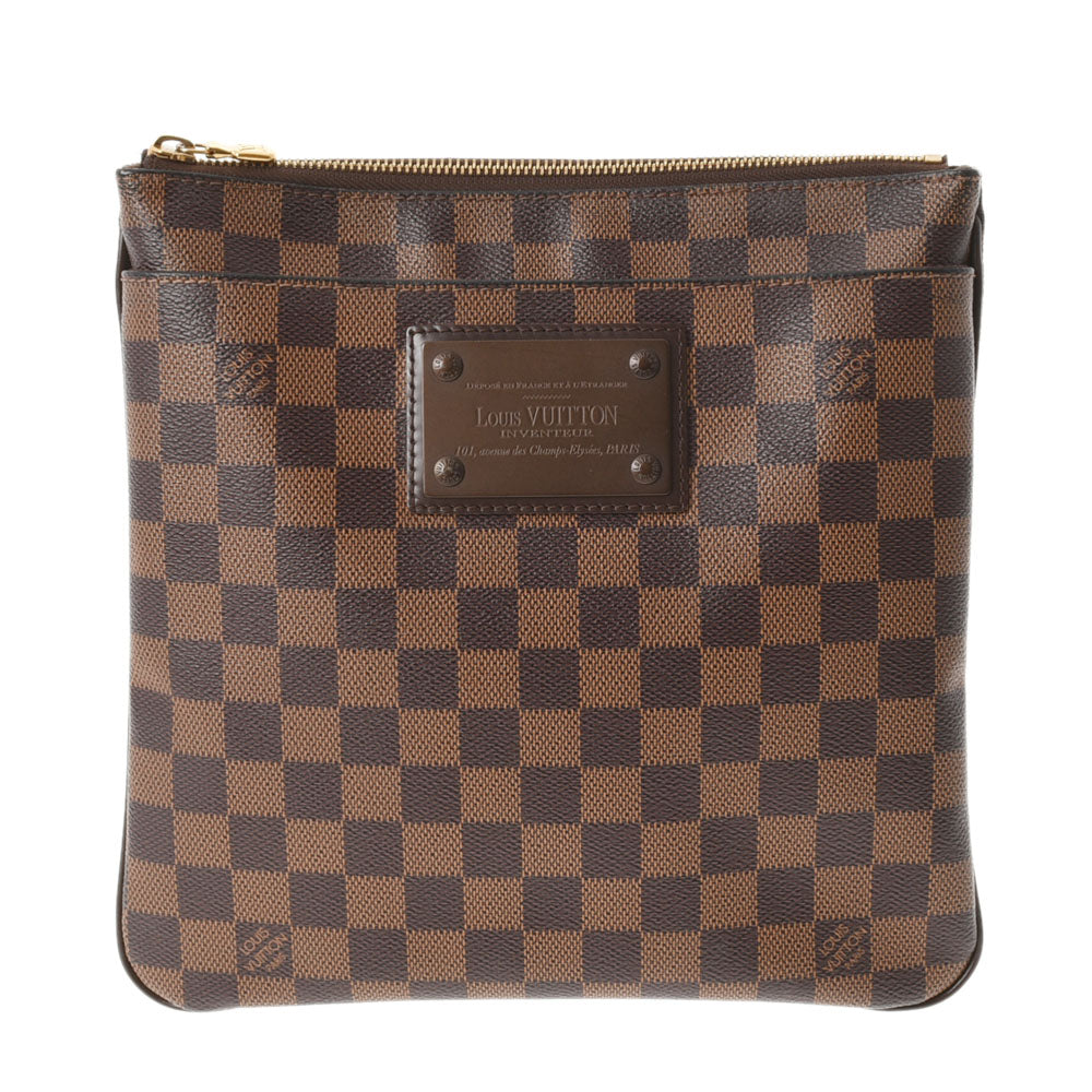 LOUIS VUITTON ルイヴィトン ダミエ ポシェットプラット ブルックリン ブラウン Ｎ41100 ユニセックス ダミエキャンバス ショルダーバッグ ABランク 中古 