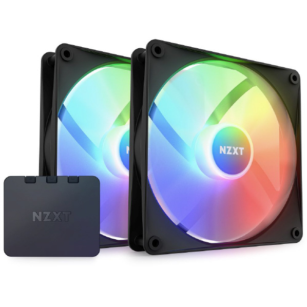 NZXT 140mm RGB LEDファン 2個パック+RGBコントローラ ブラック RF-C14DF-B1