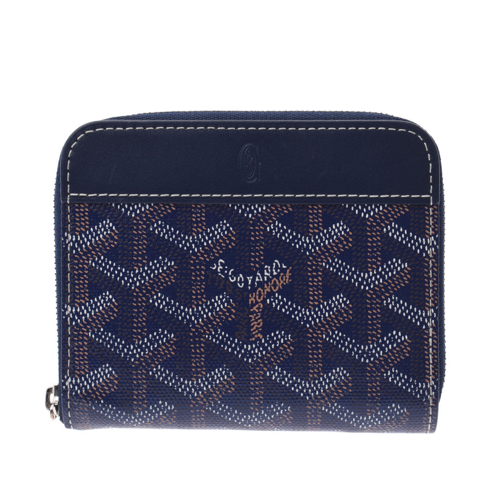 GOYARD ゴヤール ポルトフォイユマティニョン PM 青系 ユニセックス PVC コインケース Aランク 中古 