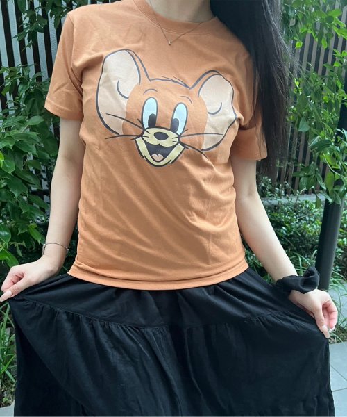 【TOM & JERRY/トムとジェリー】天竺プリント半袖クルーネックTシャツ