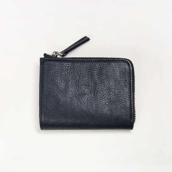 レザーL字ラウンドコインケース ブラック｜LEATHER L ROUND ZIP COIN CASE blk｜104