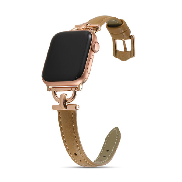 GAACAL Apple Watch 1-9/SE 1-2/ULTRA 2(42/44/45/49mm)用「大人な知的感」異素材PUレザーバンド カーキ W00230KB