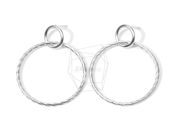 ERG-651-MR【2個入り】ダブルリングピアス,Double Linked Rings Post Earring