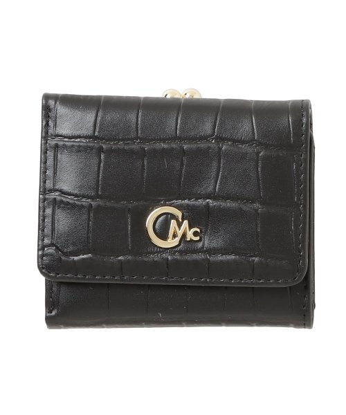 セシルマクビー CECIL McBEE 財布 三つ折り レディース がま口 クロコダイル エンボス加工 CROCODILE EMBOSS WALLET ブラック