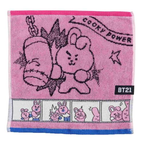 BT21 グッズ ミニタオル LINE FRIENDS キャラクター 制菌 ジャガード ハンカチタオル コミックタッチ COOKY プレゼン