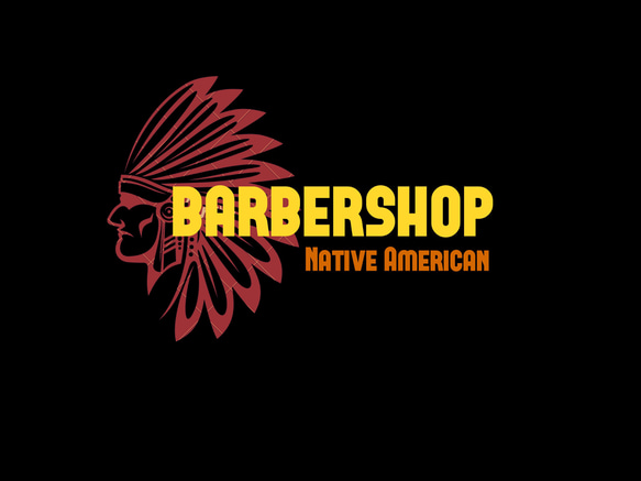 INDIANdesign barberロゴ ショップ名入れ無料