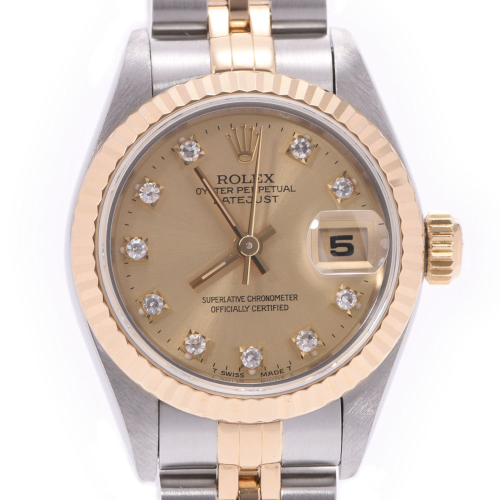 ROLEX ロレックス デイトジャスト 10Pダイヤ  69173G レディース YG/SS 腕時計 自動巻き シャンパン文字盤 Aランク 中古 