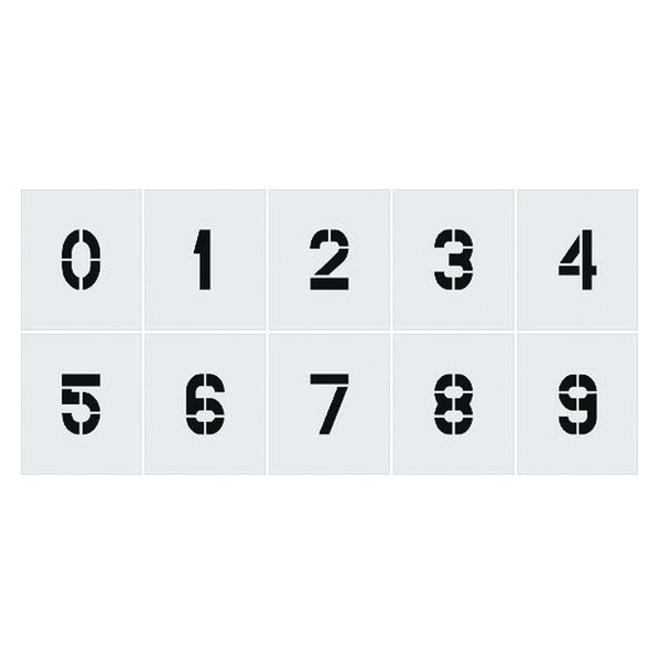 アイマーク IM/ステンシル 0~9 1セット10枚単位 文字サイズ50×40mm FC866JC-8186175