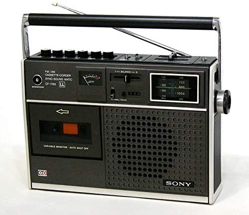 SONY ソニー CF-1765 (LL 1765) FM/AMラジオ, 4トラックLL付カセットコーダー (モノラル)【中古品】