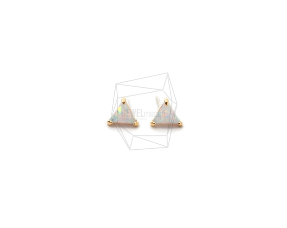 ERG-1659-G【2個入り】オパールピアス   ,Synthetic opal Post Earring