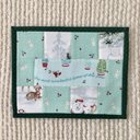 クリスマスパッチワークキルトマット、ホリデーテーブルマット、Christmas mug rug, holiday quilted mat, mini quilt, ミニキルト