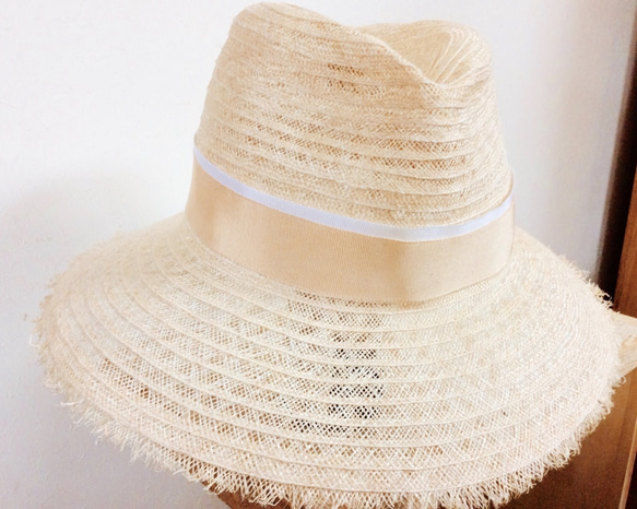 Cream×White hat