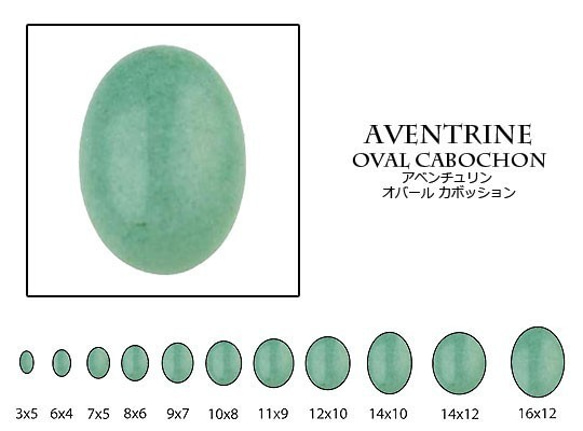 天然石 ルース 卸売　グリーンアヴェンチュリン greenaventurine　オーバルカボション　10x12mm