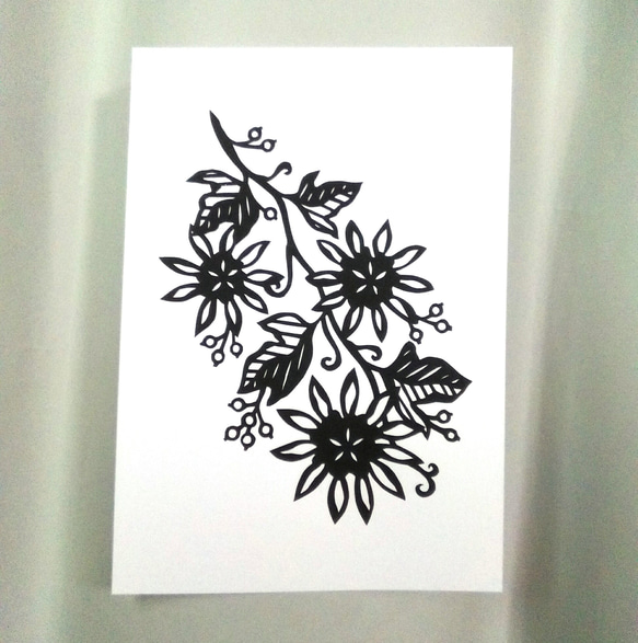 切り絵】原画 A5サイズ Flowers5 - capitaoreis.com.br