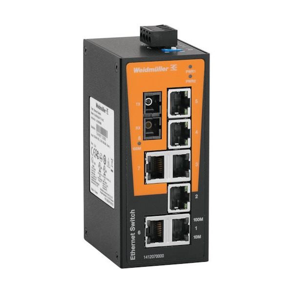 ワイドミュラー IEーSW スイッチングHUB 8ポートRJ45×7、SC×1 1412070000 IE-SW-BL08-7TX-1SC（直送品）