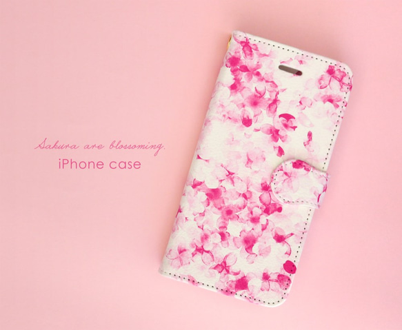 iPhone 手帳型スマホケース【 Sakura are blossoming. 】