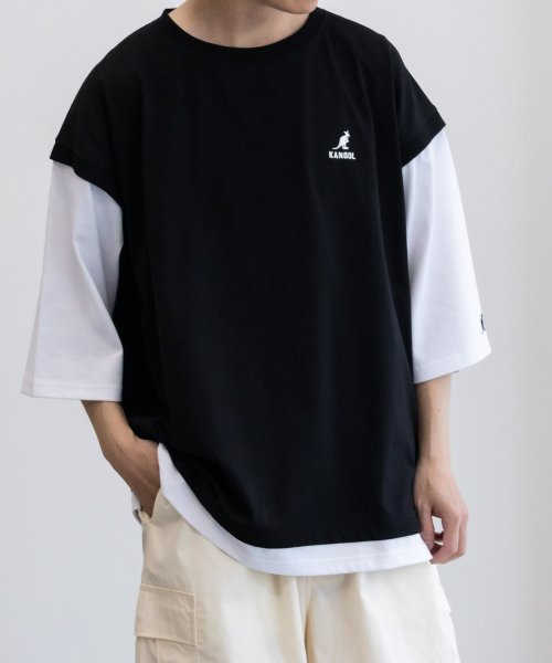 KANGOL カンゴール フェイクレイヤードベスト切替Tシャツ KPMC－10344