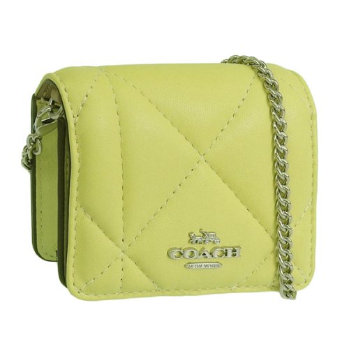 COACH コーチ PUFFY DIAMOND MINI WALLET パフィー チェーン ウォレット 斜めがけ ショルダー 二つ折り 財布 2WAY