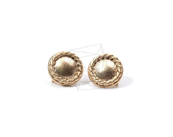 ERG-909-MG【2個入り】ラウンドロープエッジピアス,Round Rope Edge Post Earrings