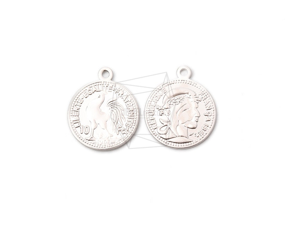 PDT-2066-MR【2個入り】コインペンダント,Coin Pendant/20mm x 23mm