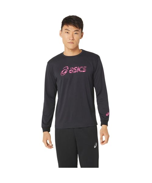 ASICS/ドライビッグロゴ長袖シャツ(袖口リブ)